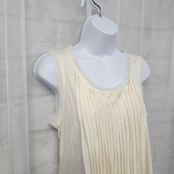 Chico's Cream Coquette Fairy Tank Pleated Ethereal Romantic 1 (M) - Picture 3 of 10